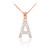 Rose Gold Letter "A" Initial Diamond Monogram Pendant Necklace