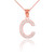 Rose Gold Letter "C" Diamond Initial Pendant Necklace