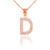 Rose Gold Letter "D" Diamond Initial Pendant Necklace