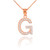 Rose Gold Letter "G" Diamond Initial Pendant Necklace