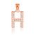 Rose Gold Letter "H" Diamond Initial Pendant Necklace