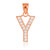 Rose Gold Letter "Y" Diamond Initial Pendant Necklace