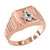 Rose Gold Masonic Square Mens Ring