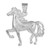 Satin Finish Diamond Cut Silver Horse Charm Pendant Necklace