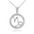 Silver Capricorn Zodiac Sign in Circle Rope Pendant Necklace