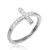 Silver CZ Pave Sideways Cross Ring