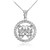 Silver Filigree Butterfly in Circle Rope Pendant Necklace