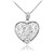 Silver Filigree Heart "D" Initial CZ Pendant Necklace
