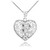 Silver Filigree Heart "R" Initial CZ Pendant Necklace