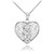 Silver Filigree Heart "S" Initial CZ Pendant Necklace
