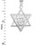 Silver Flaming  Star of David Pendant Necklace