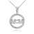 Silver MOM Heart in Circle Rope Pendant Necklace