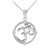 Silver Roped Circle Hindu Meditation Charm Yoga "Om" (Aum) CZ Pendant Necklace