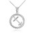 Silver Sagittarius Zodiac Sign in Circle Rope Pendant Necklace