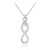 Vertical infinity necklace with clear cubic zirconia in 925 sterling silver.