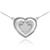 Solid 14k White Gold Maple Leaf Heart Necklace