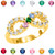 Solid Gold Infinity CZ Ring with Interchangable Birthstones