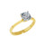 Solid Gold Round Cut CZ Engagement Ring