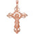Solid Rose Gold Extra Large Cross INRI Crucifix Pendant