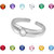 Solid Sterling Silver Birthstone CZ Toe Ring