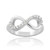 Solid Sterling Silver Clear CZ Infinity Ring