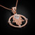 Rose Gold Hamsa Filigree Diamond Pendant Necklace