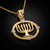 Gold Shabbat Menorah Diamond Pendant Necklace