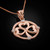 Rose Gold Irish Shamrock Clover Diamond Pendant Necklace