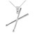 Sterling Silver 3D Drum Sticks Pendant Necklace