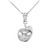 Sterling Silver Apple Charm Pendant Necklace