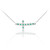 Sterling Silver Cute Green and Clear CZ Sideways Curved Cross Necklace