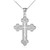 Sterling Silver Eastern Orthodox CZ Cross Pendant Necklace
