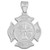 Sterling Silver Fire Rescue Solid Firefighter Badge Pendant Necklace