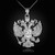 Sterling Silver Russian Coat of Arms Double-Headed Eagle Slavic Pendant Necklace