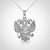 Sterling Silver Russian Coat of Arms Double-Headed Eagle Slavic Pendant Necklace