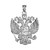 Sterling Silver Russian Coat of Arms Double-Headed Eagle Slavic Pendant Necklace