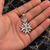 White Gold Maltese Cross Fleur de Lis Royal Crown Pendant Necklace