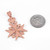 Rose Gold Maltese Cross Fleur de Lis Royal Crown Pendant Necklace