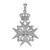 Sterling Silver Maltese Cross Fleur-de-Lis Royal Crown Pendant Necklace