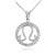 Sterling Silver Leo Zodiac Sign in Circle Rope Pendant Necklace