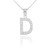 Sterling Silver Letter "D" CZ Initial Pendant Necklace