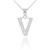 Sterling Silver Letter "V" CZ Initial Pendant Necklace