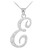 Sterling Silver Letter Script "E" CZ Initial Necklace