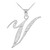 Sterling Silver Letter Script "V" CZ Initial Necklace