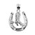 Sterling Silver Lucky Horseshoe Charm Pendant Necklace