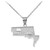 Sterling Silver Maryland State Map Pendant Necklace