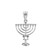 Sterling Silver Menorah Pendant with Star of David
