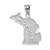 Sterling Silver Michigan State Map Pendant Necklace