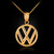 Gold VW logo necklace