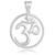 Sterling Silver Om (Ohm) Open Medallion Pendant Necklace